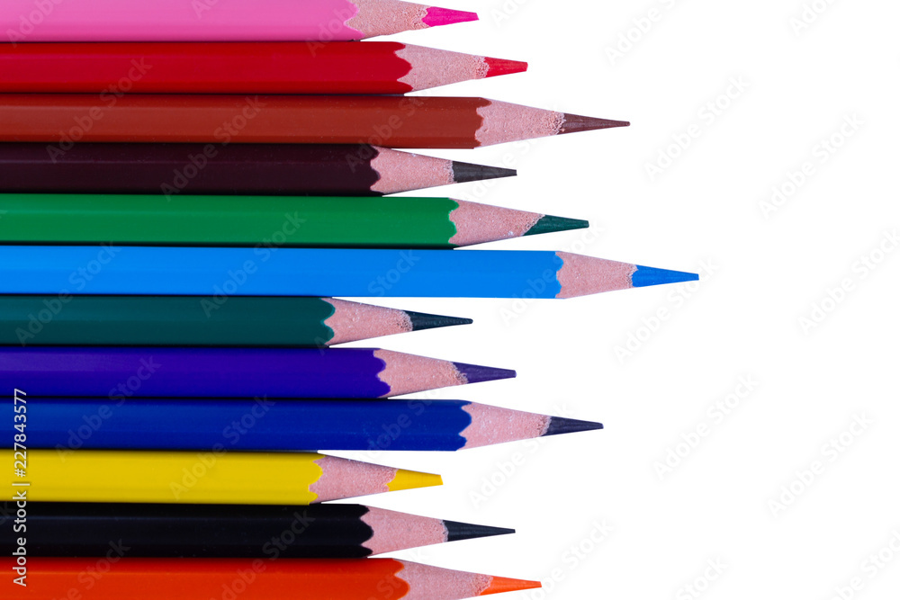 Color pencils isolated on a white background Color pencils isolated on a white background