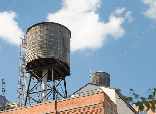 Water tank on the top of a building, New York City