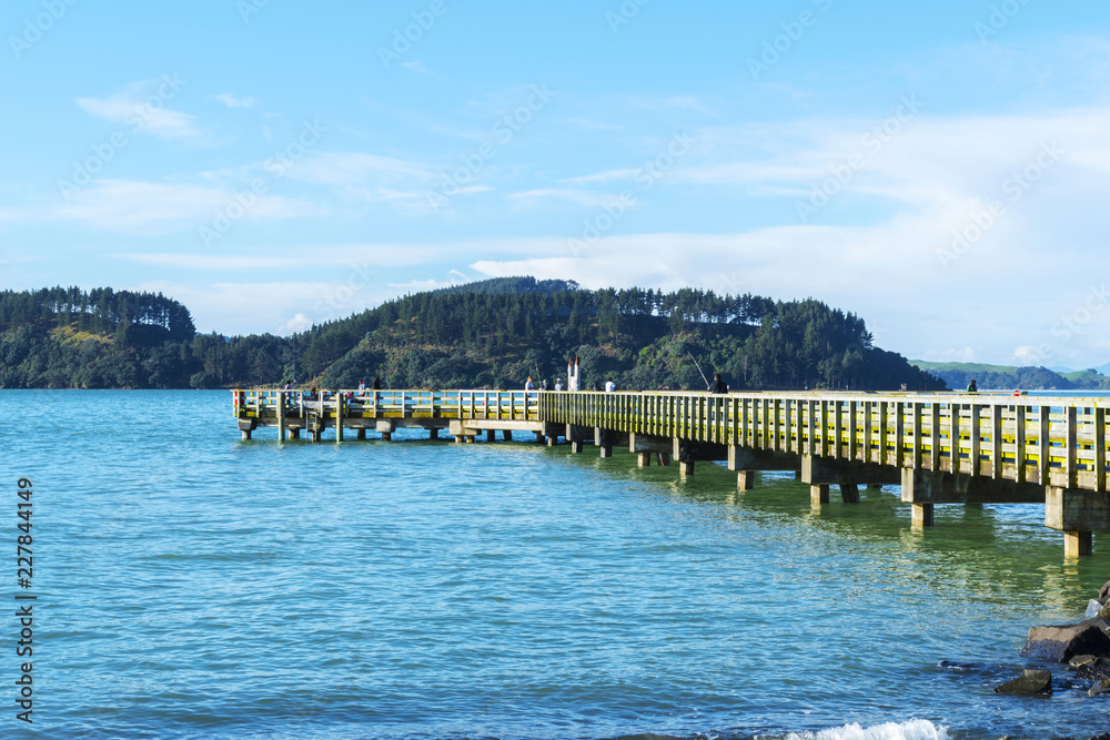 Landscape Scenery of Waitawa Regional Park, New Zealand; Wharf fishing spot
