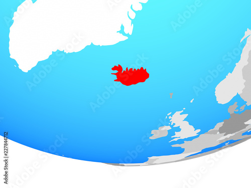 Fotografija Iceland on simple political globe.
