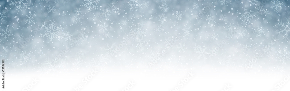 Grey blurred winter banner with snow. Grey blurred winter banner with snow.