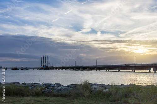 Oil Dock at sunset