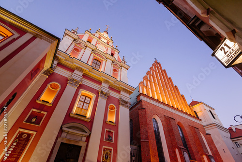  Warsaw old town. St. John`s Archcathedral and Shrine of Our Lady of Grace the Patron of Warsaw.