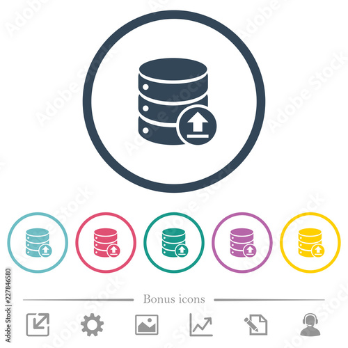 Restore database flat color icons in round outlines