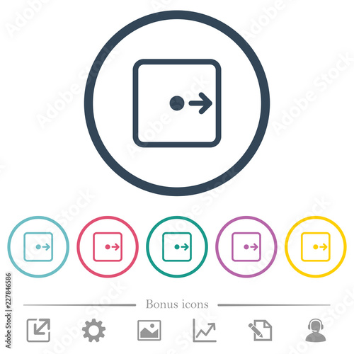 Move object right flat color icons in round outlines