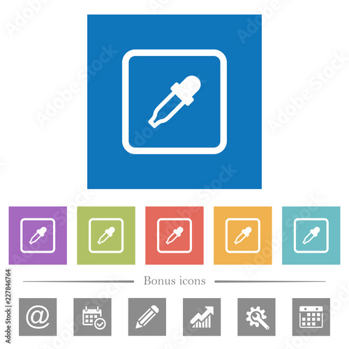 Get object color flat white icons in square backgrounds