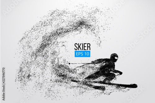 Silhouette of a skier jumping isolated. Vector illustration