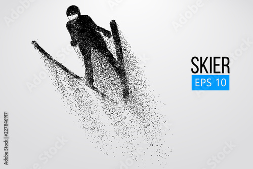 Silhouette of a skier jumping isolated. Vector illustration