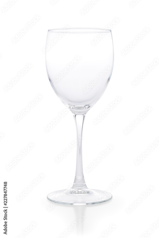 Clear empty wine glass isolated with clipping path Clear empty wine glass isolated with clipping path