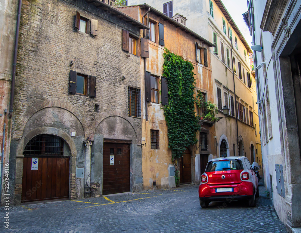 Vehicle in Italian alley