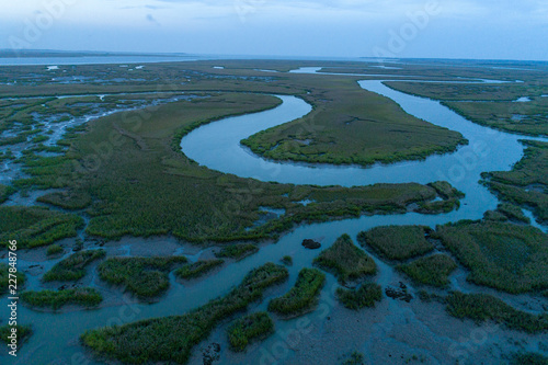 Aerial scenic of southeastern Georgia marshland