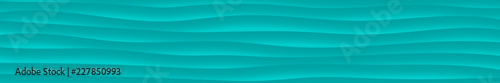 Abstract horizontal banner of wavy lines with shadows in light blue colors
