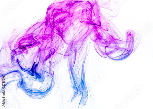 Colored smoke on white background