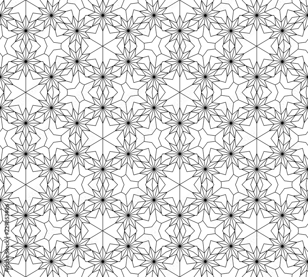 Fototapeta premium Vector seamless black and white pattern