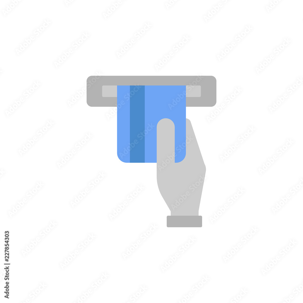 Atm, credit card, hand, money two color blue and gray icon Atm, credit card, hand, money two color blue and gray icon