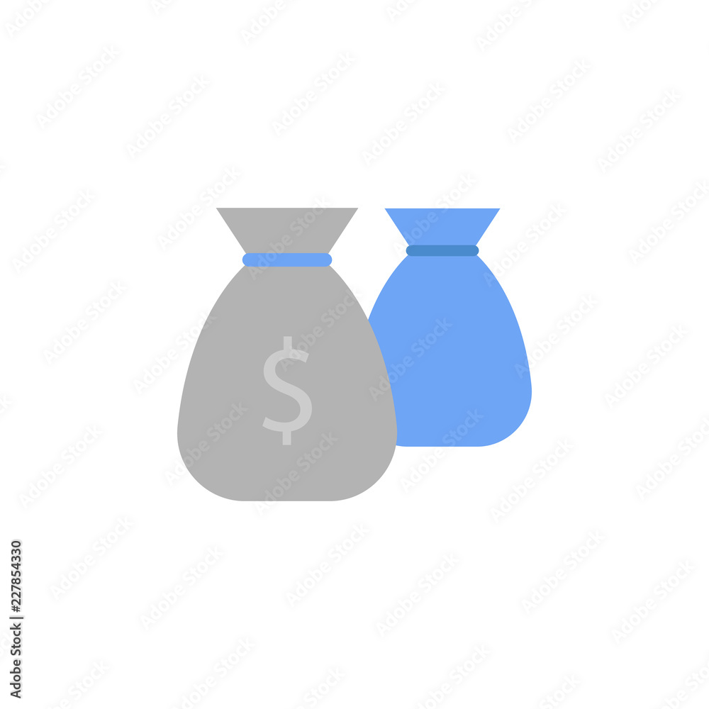 Bag, banking, savings, money two color blue and gray icon Bag, banking, savings, money two color blue and gray icon