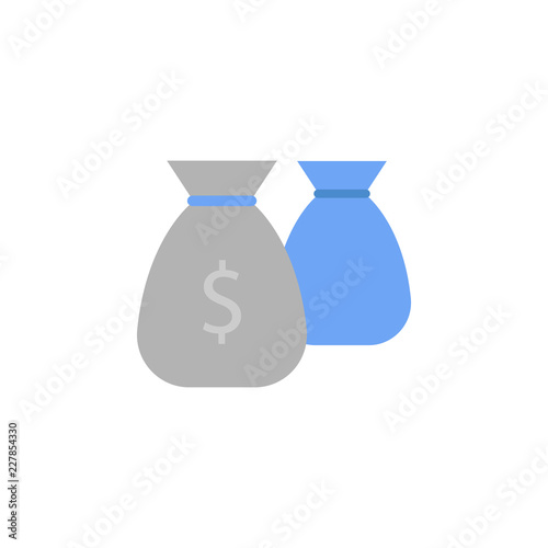 Bag, banking, savings, money two color blue and gray icon