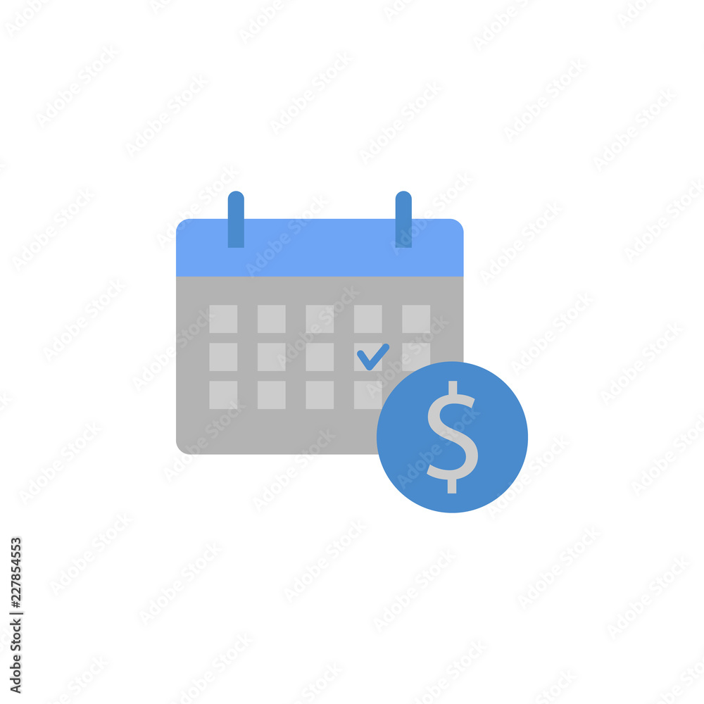 Calendar, date, payment, scheduled two color blue and gray icon Calendar, date, payment, scheduled two color blue and gray icon