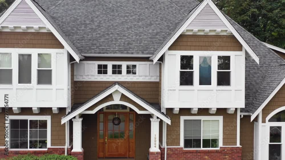Luxury Bavarian style home rising jib shot Luxury Bavarian style home rising jib shot
