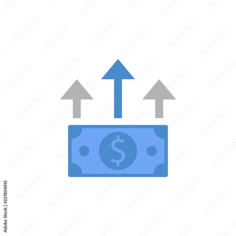 Money, dollar, earnings, income two color blue and gray icon Money, dollar, earnings, income two color blue and gray icon