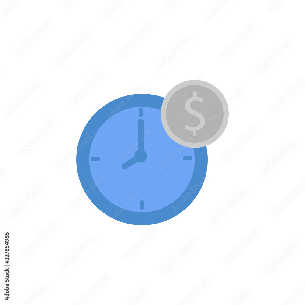 Time, clock, dollar, coins, finance, money two color blue and gray icon Time, clock, dollar, coins, finance, money two color blue and gray icon