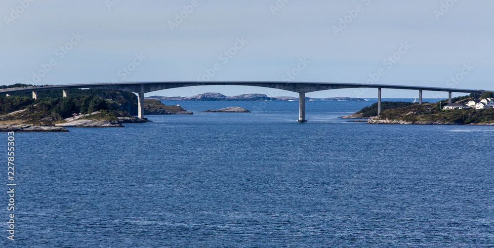 Fototapeta premium A bridge over the sea near Bergen, Norway