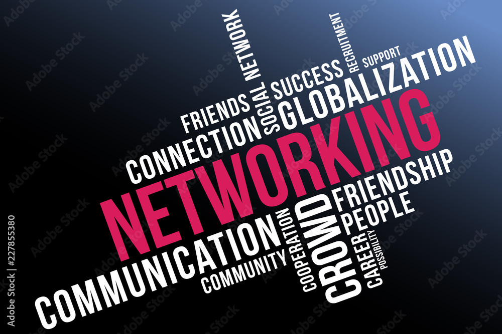 Networking word cloud collage, technology concept background. Networking word cloud collage, technology concept background.