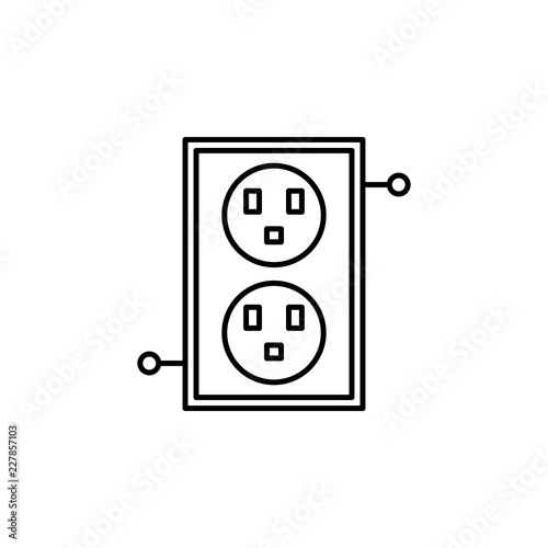 Smart power socket icon. Element of smart house icon for mobile concept and web apps. Thin line Smart power socket icon can be used for web and mobile