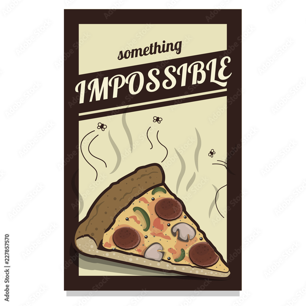 Fototapeta premium vector vintage pizza theme poster art drawing template with campaign message