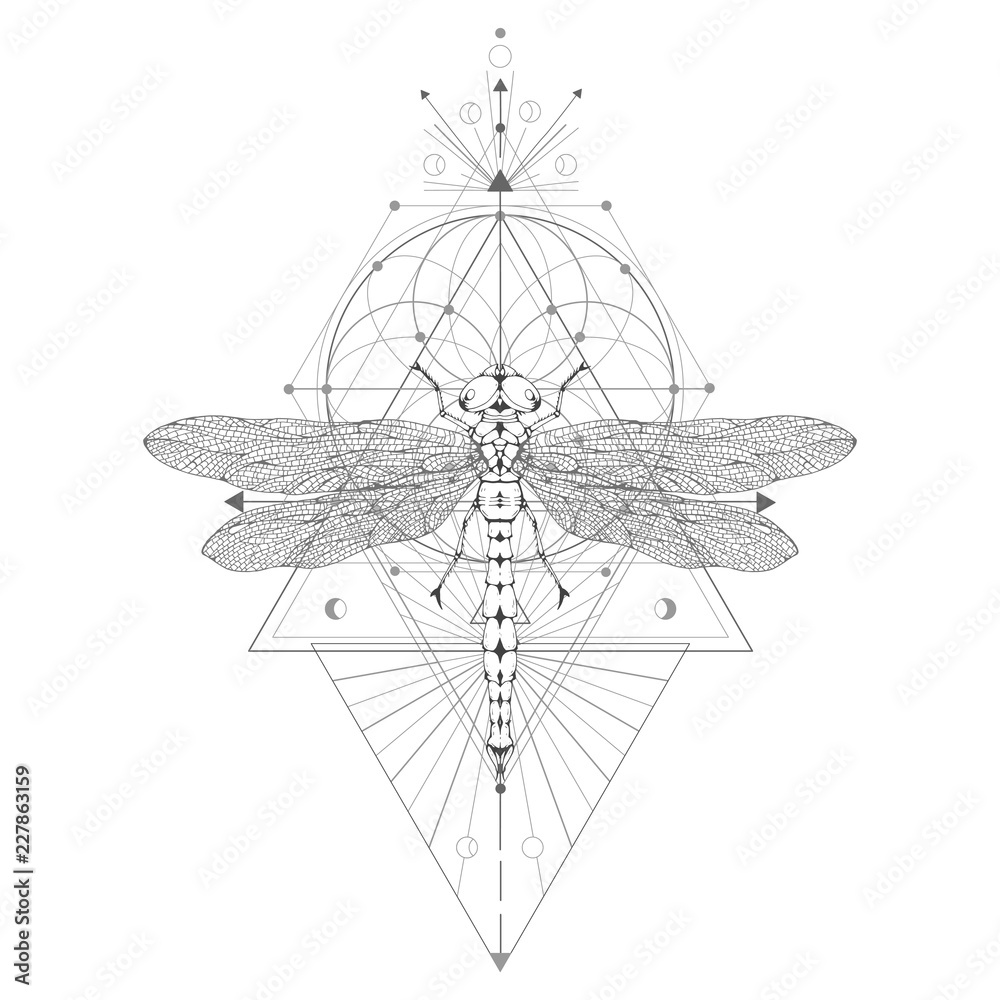 Dragonfly Abstract Tattoo