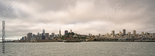 Long Panoramic View San Francisco Fishermans Wharf City Skyline