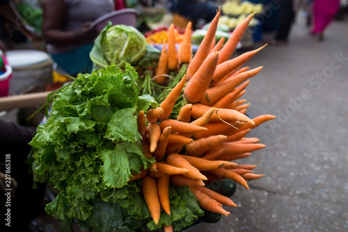 Fresh carrots in the market