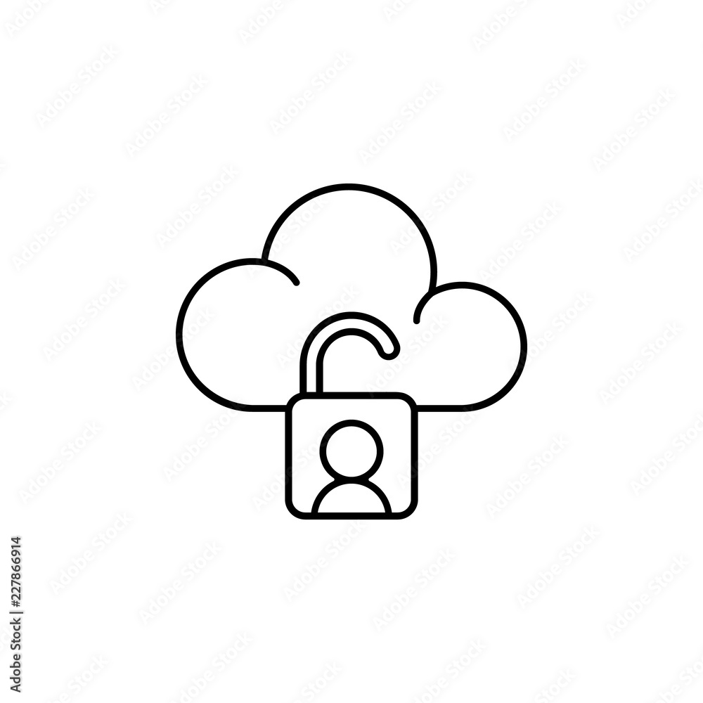 Cloud, lock icon. Element of general data project icon for mobile concept and web apps. Thin line Cloud, lock icon can be used for web and mobile Cloud, lock icon. Element of general data project icon for mobile concept and web apps. Thin line Cloud, lock icon can be used for web and mobile