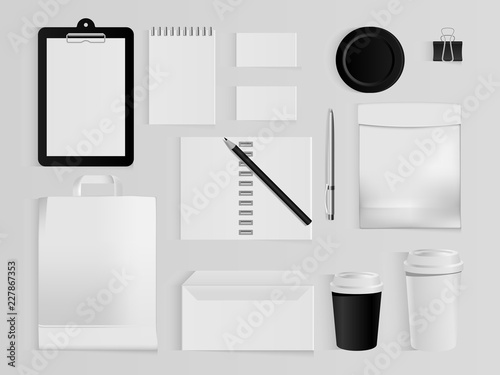Classic black corporate identity template design with rhombus. Business stationery