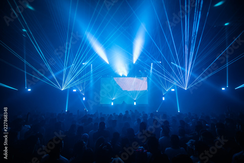 Fototapeta blue laser show concert