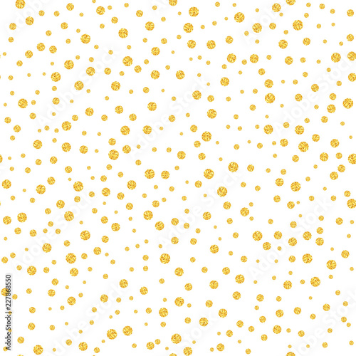 Gold glitter confetti seamless pattern. 