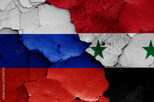 flags of Russia and Syria