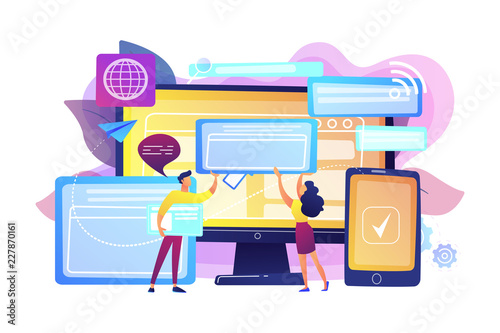 Cross-browser compatibility concept vector illustration.