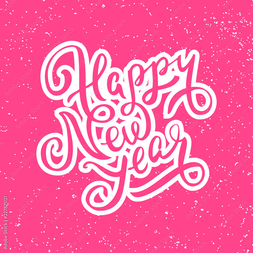 Vector illustration with handwritten lettering with a loop on a pink background.