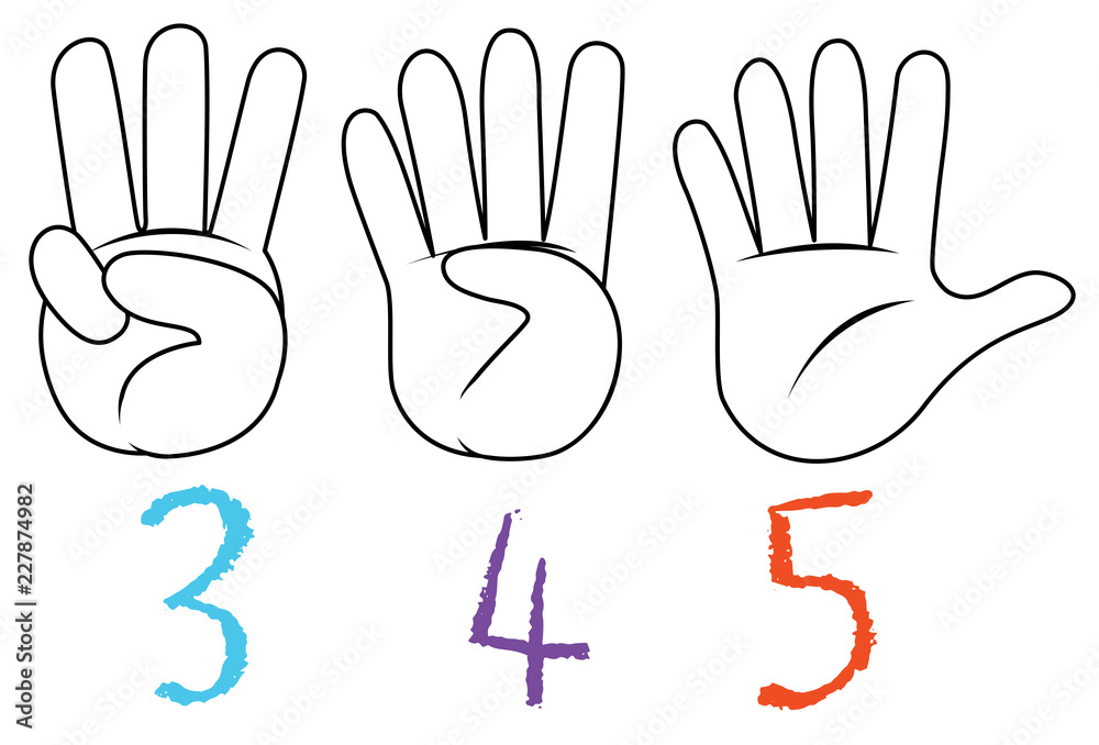 Obraz premium Number with doodle hand gesture