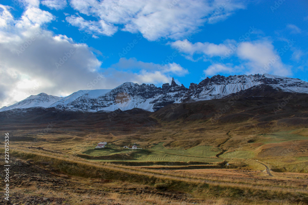 sunshine and roads in Iceland