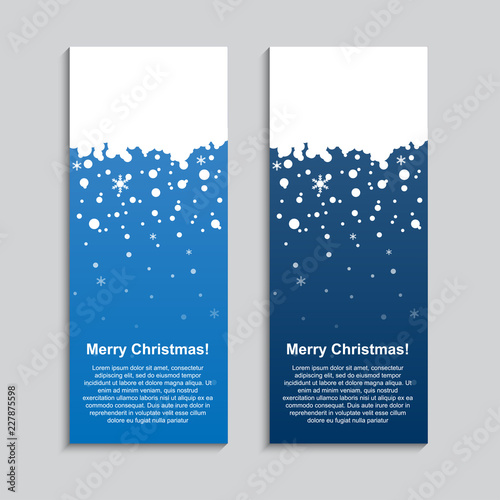 Vertical Winter Banner Stickers, Price Tag, Label.