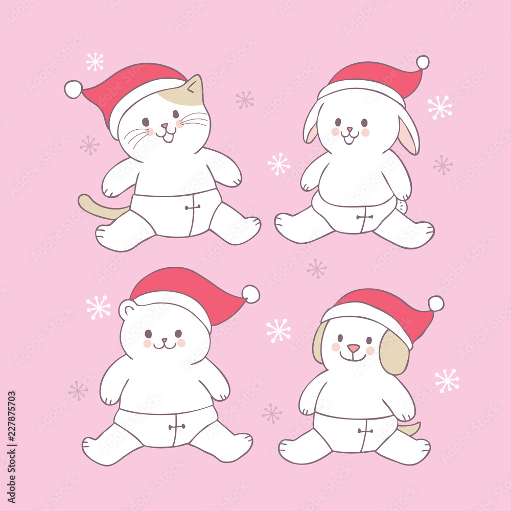 Cartoon cute Christmas Baby Santa Claus vector. Cartoon cute Christmas Baby Santa Claus vector.