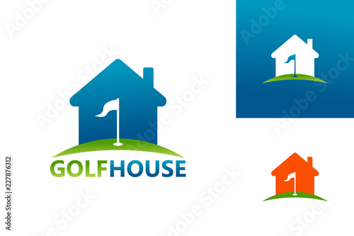 Golf House Logo Template Design Vector, Emblem, Design Concept, Creative Symbol, Icon