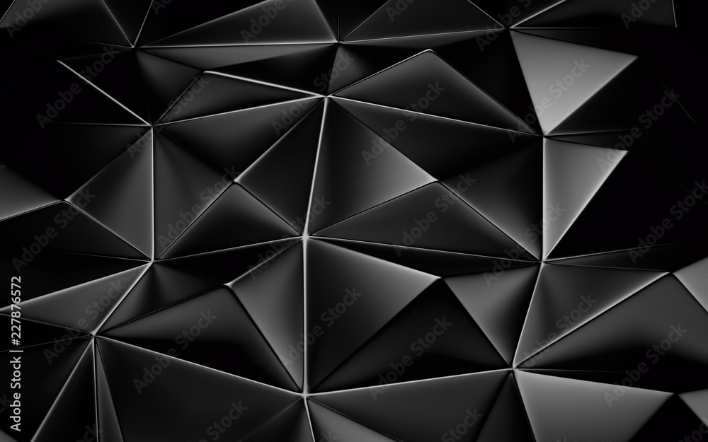 Fototapeta premium An abstract black geometrical background. 3D render