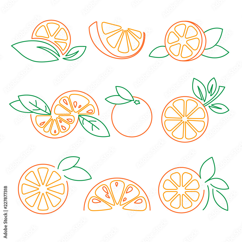 Orange logos set Orange logos set