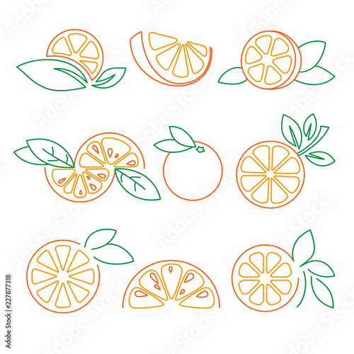 Orange logos set