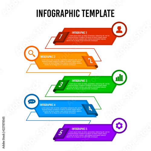 Colorful parallelogram infographic design template.