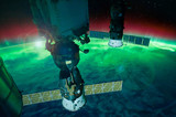 Aurora Australis from the Space Station.  Satellite view. Elements of this image furnished by NASA.