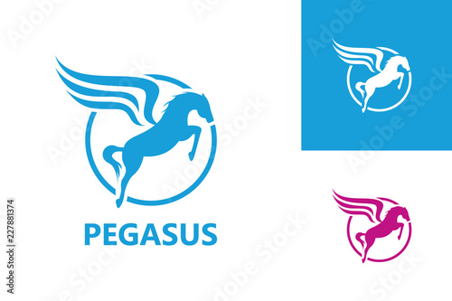 Pegasus Logo Template Design Vector, Emblem, Design Concept, Creative Symbol, Icon